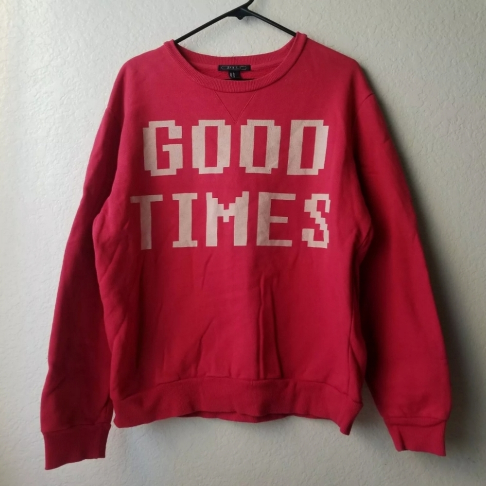 Forever 21 Men Red Sweater XL "Good Times"